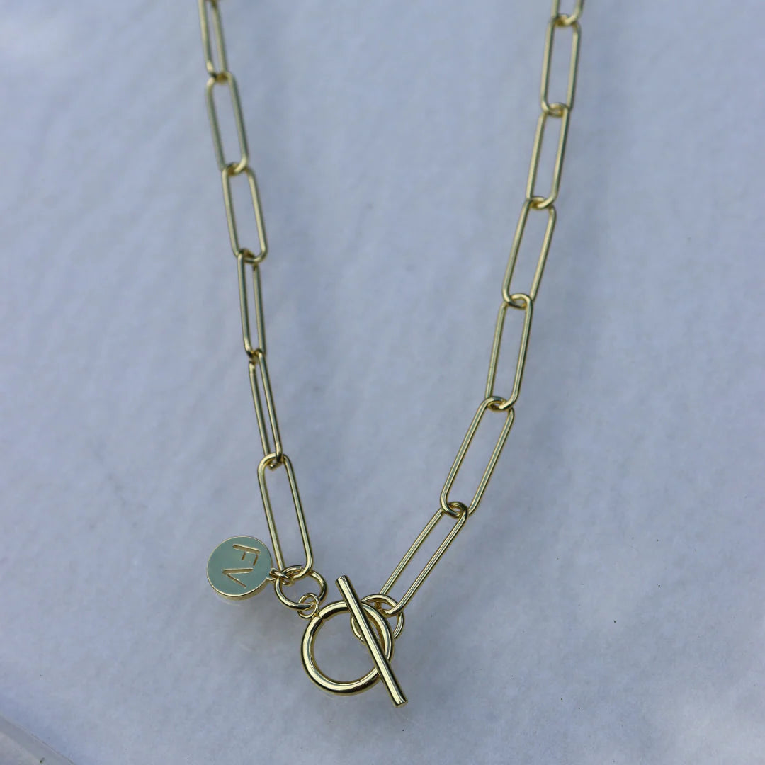 Fabuleux Vous Steel Me Paperclip Fob Necklace