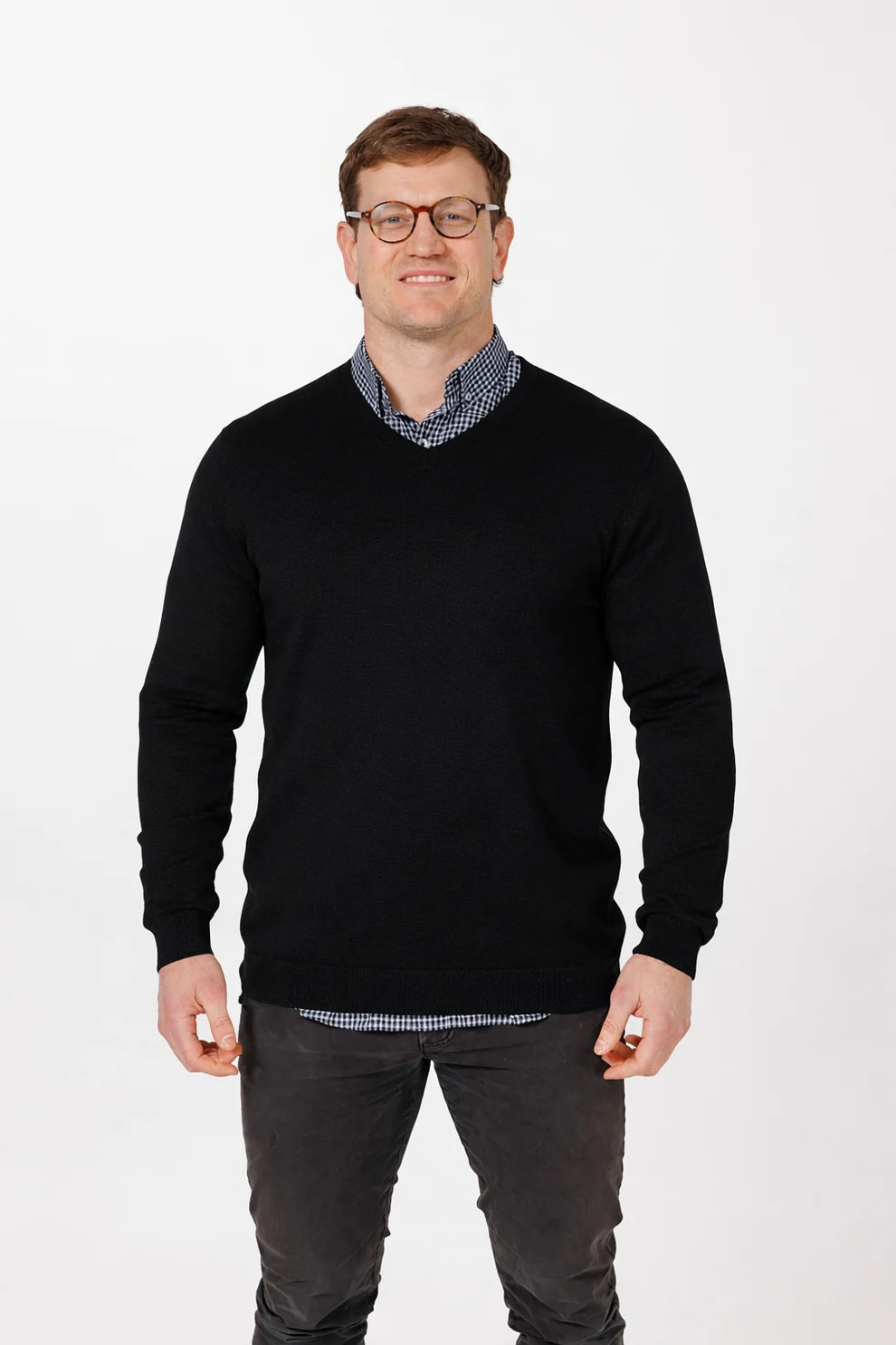 Lichfield V Neck Merino Knit Jersey