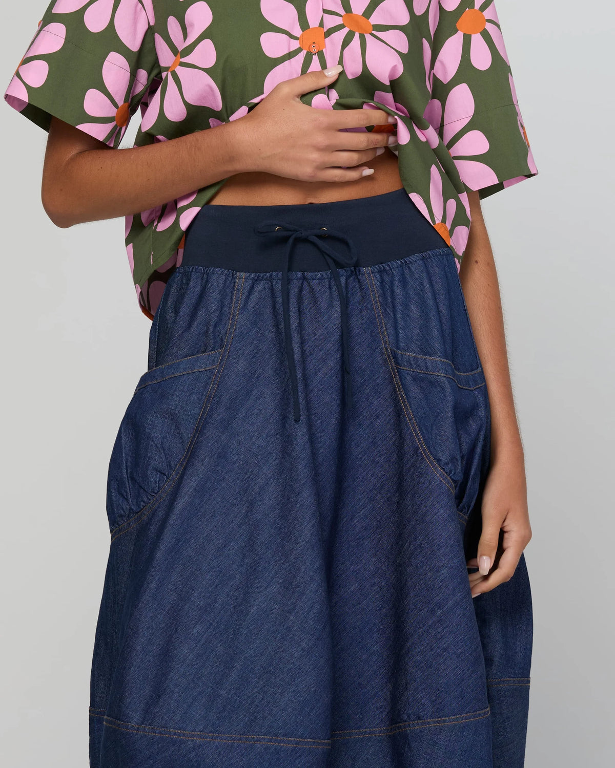 Boom Shankar Guru Skirt - Contrast Stitching