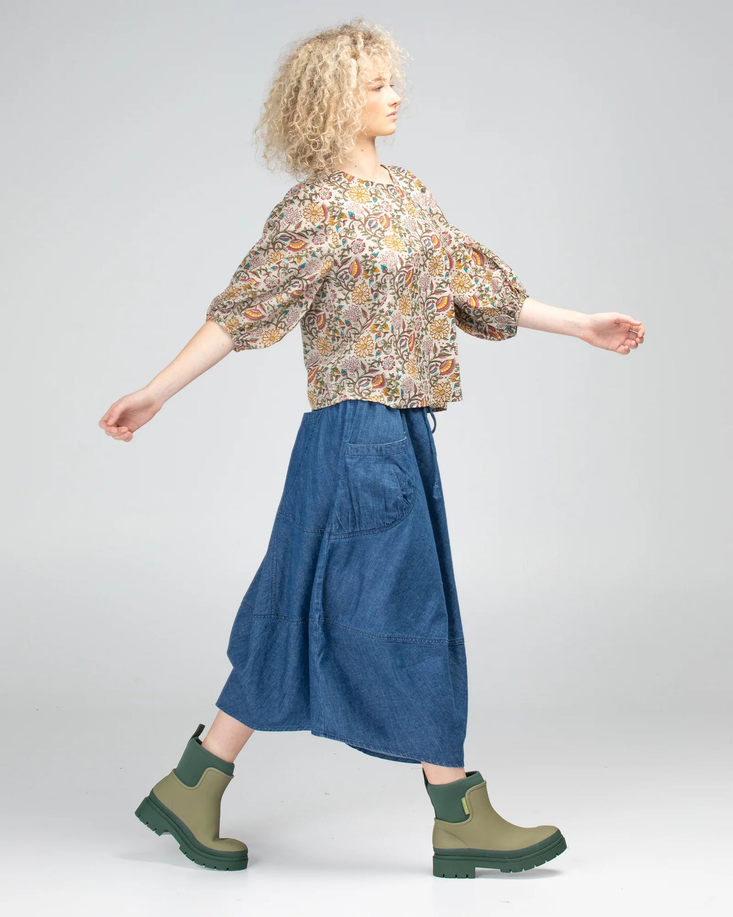 Boom Shankar Guru Denim Skirt