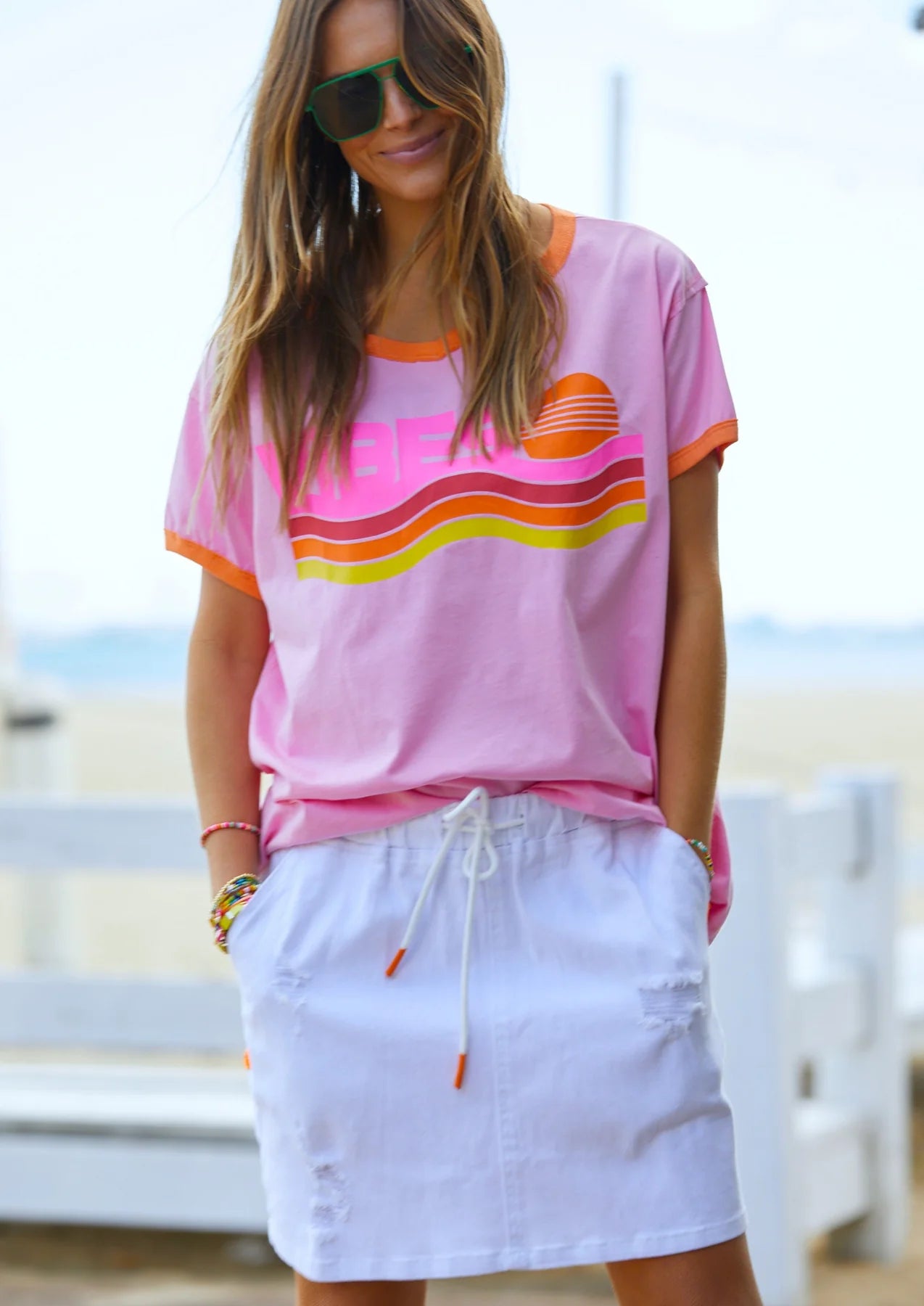 Hammill & Co White Denim Retro Skirt