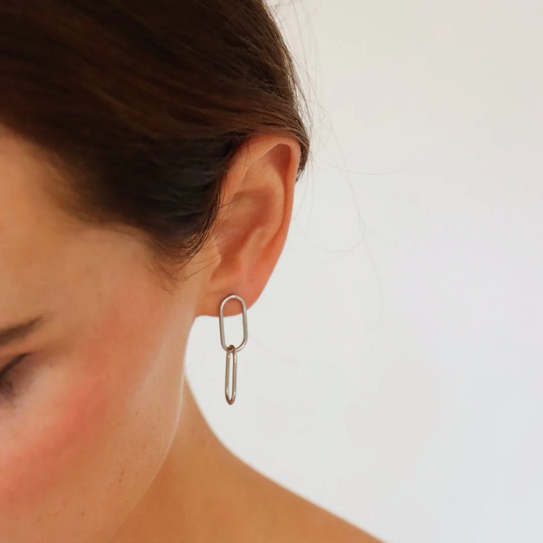Fabuleux Vous Steel Me Paperclip Earrings