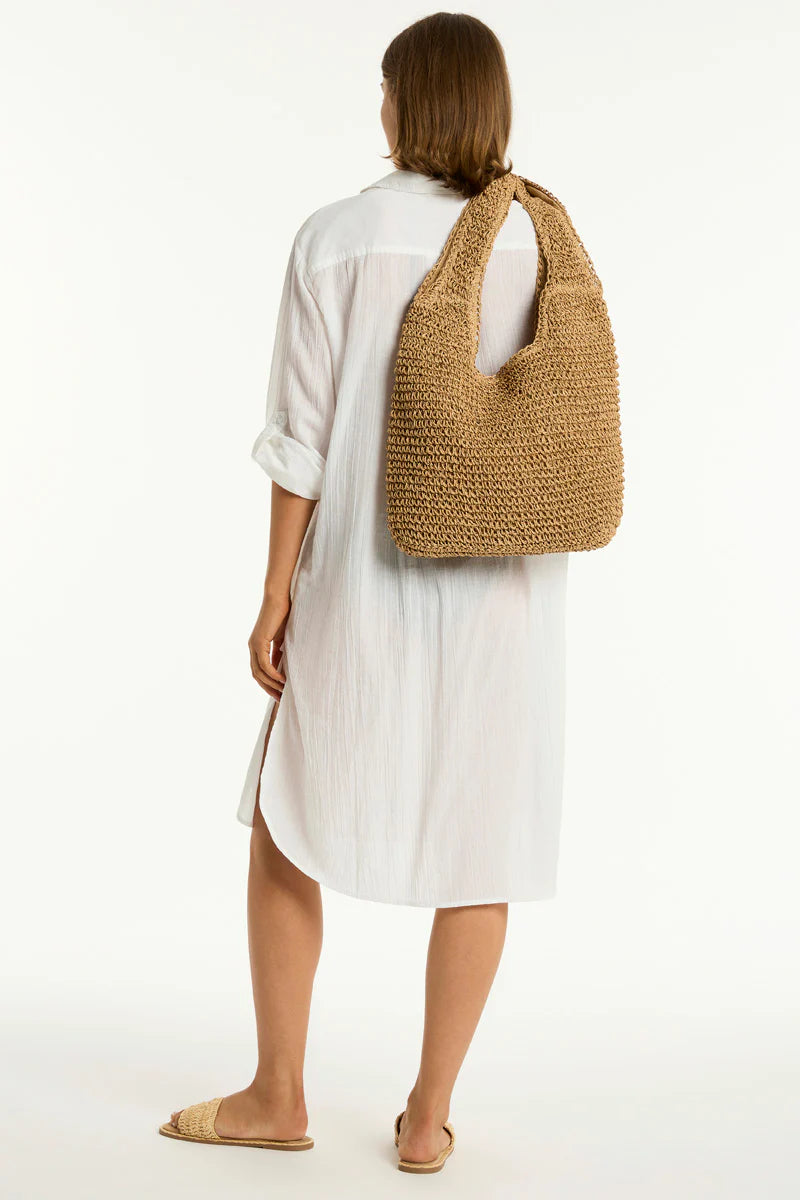 Sea Level Crochet Slouch Beach Bag