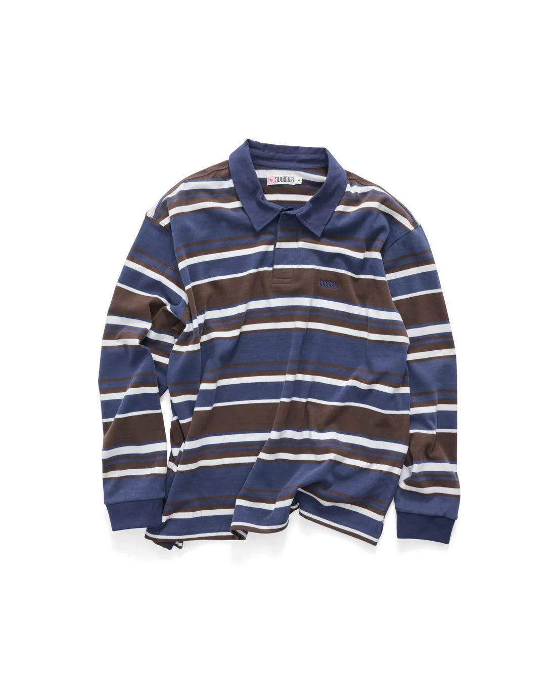 S-DOUBLE Peach Stripe Rugby Top