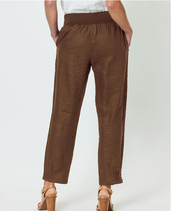 Gordon Smith Ribbed Waist Linen Pant