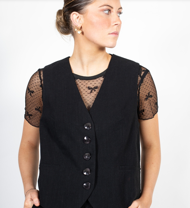 Antler Bow Mesh Top