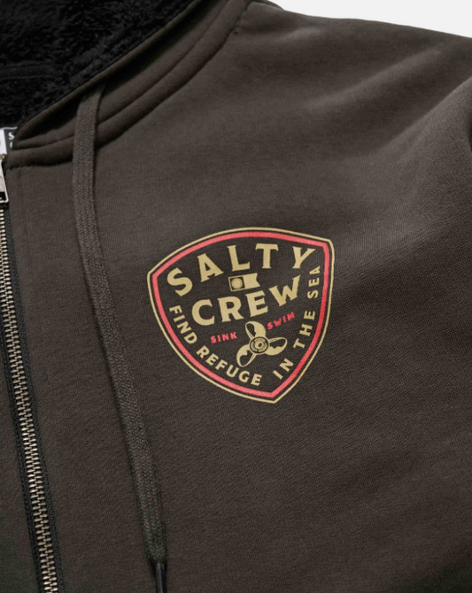 Salty Crew Rotor Fleece Lined Zip Thru