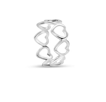 Stones & Silver Heart Ring