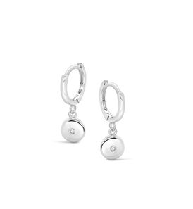 Stones & Silver Round CZ Huggie