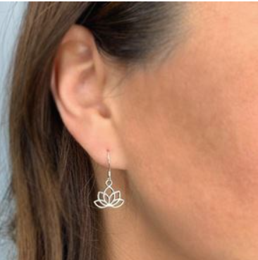 Stones & Silver Lotus Leaf Earring