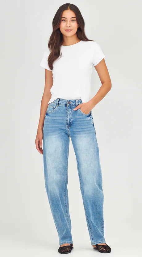 Junkfood Whiskey Short Stuff Barrel Jean