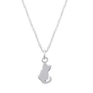 Stones & Silver Sterling Silver Cat Necklace