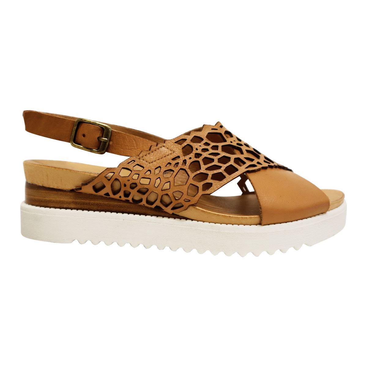 Django & Juliette Auston Dk Tan White Leather Sole