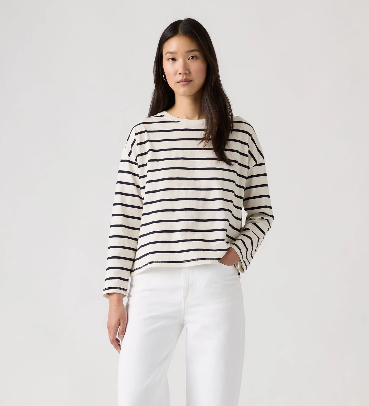 Levis Julie Slub Long Sleeve Saint Stripe Tee