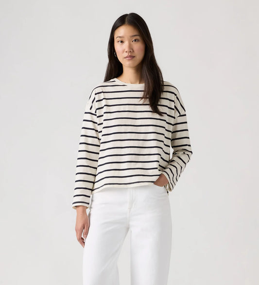 Levis Julie Slub Long Sleeve Saint Stripe Tee