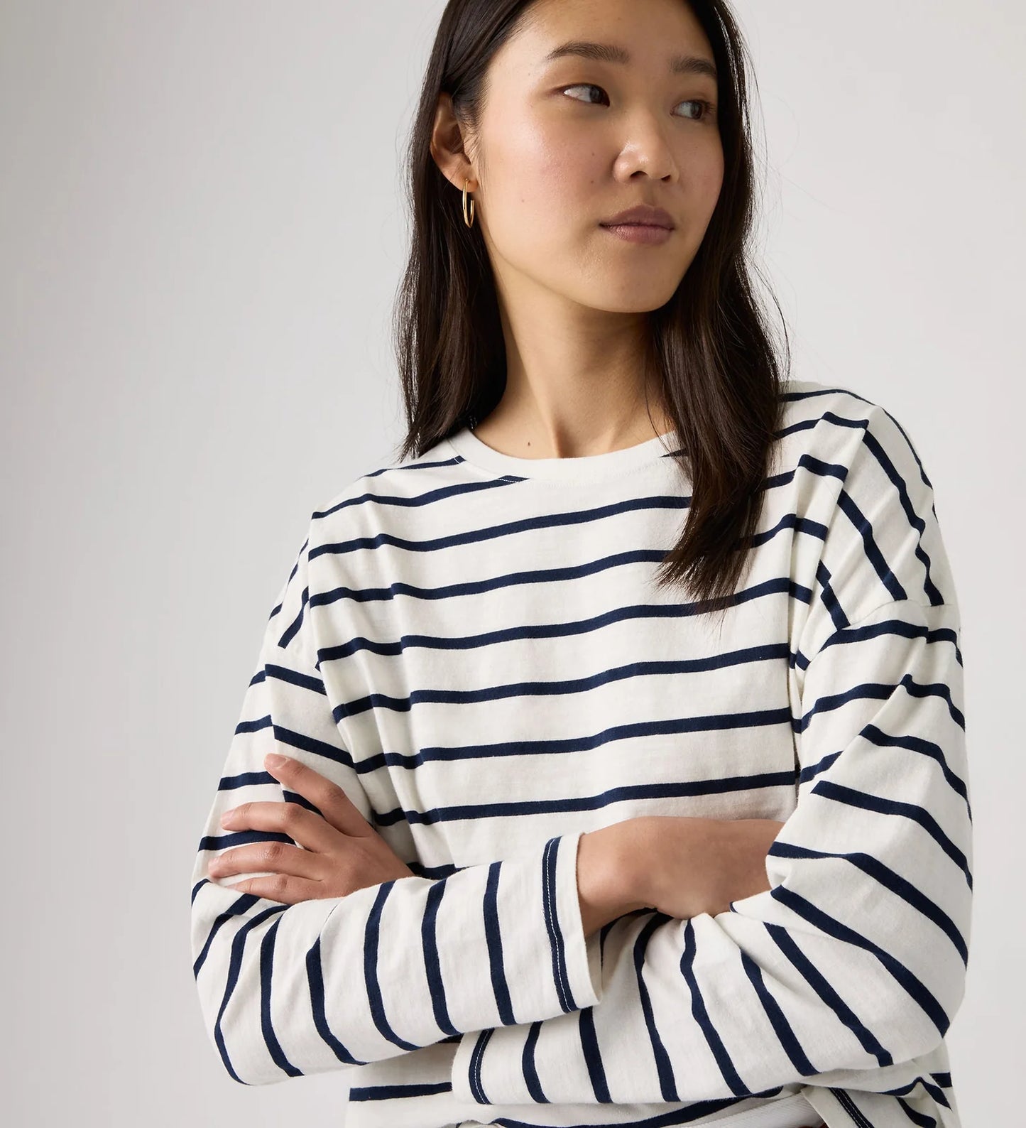 Levis Julie Slub Long Sleeve Saint Stripe Tee