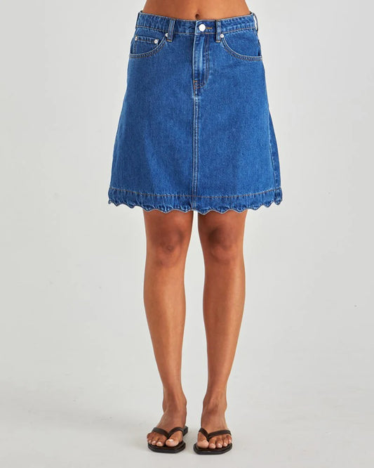 SASS Vale Scalloped Denim Skirt