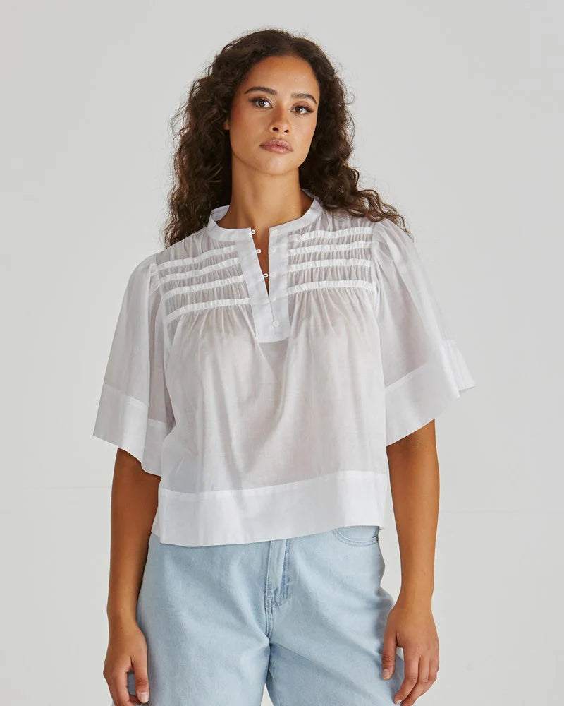 Sass Pammi Ruffle Yoke Blouse