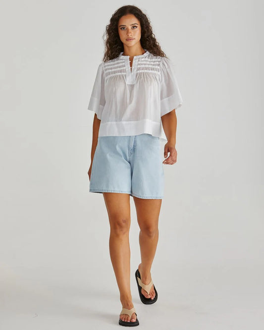 Sass Pammi Ruffle Yoke Blouse