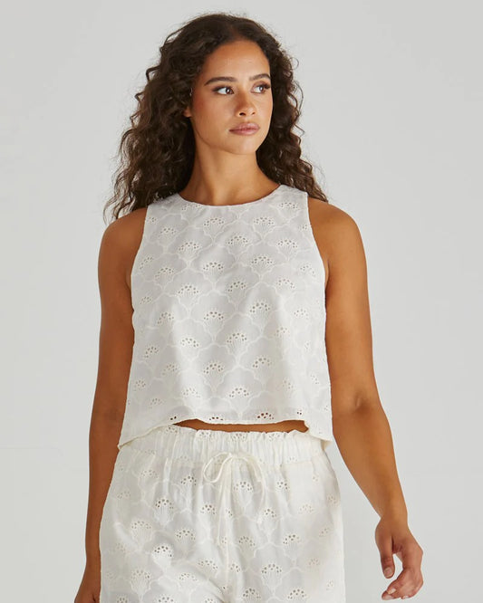 SASS Zimmy Broderie Tank Top