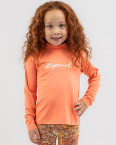 Rip Curl L/S Script Rash Vest - Girl