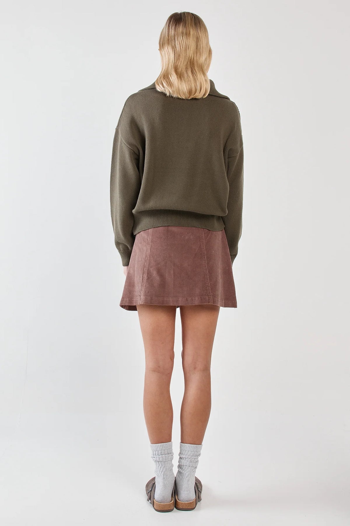 Sass Esti Pointelle Zip Up Knit