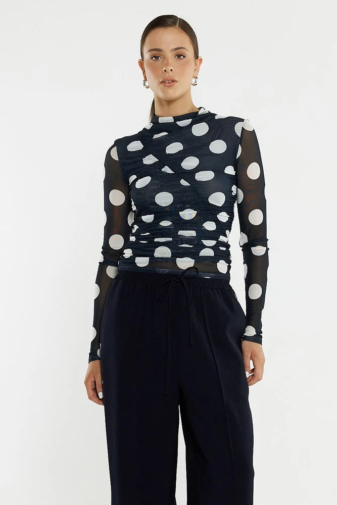 SASS Pammie Seamed Mesh Top