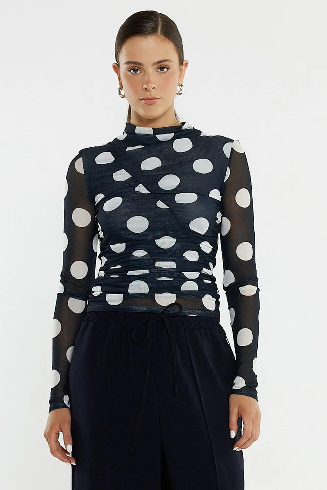 SASS Pammie Seamed Mesh Top
