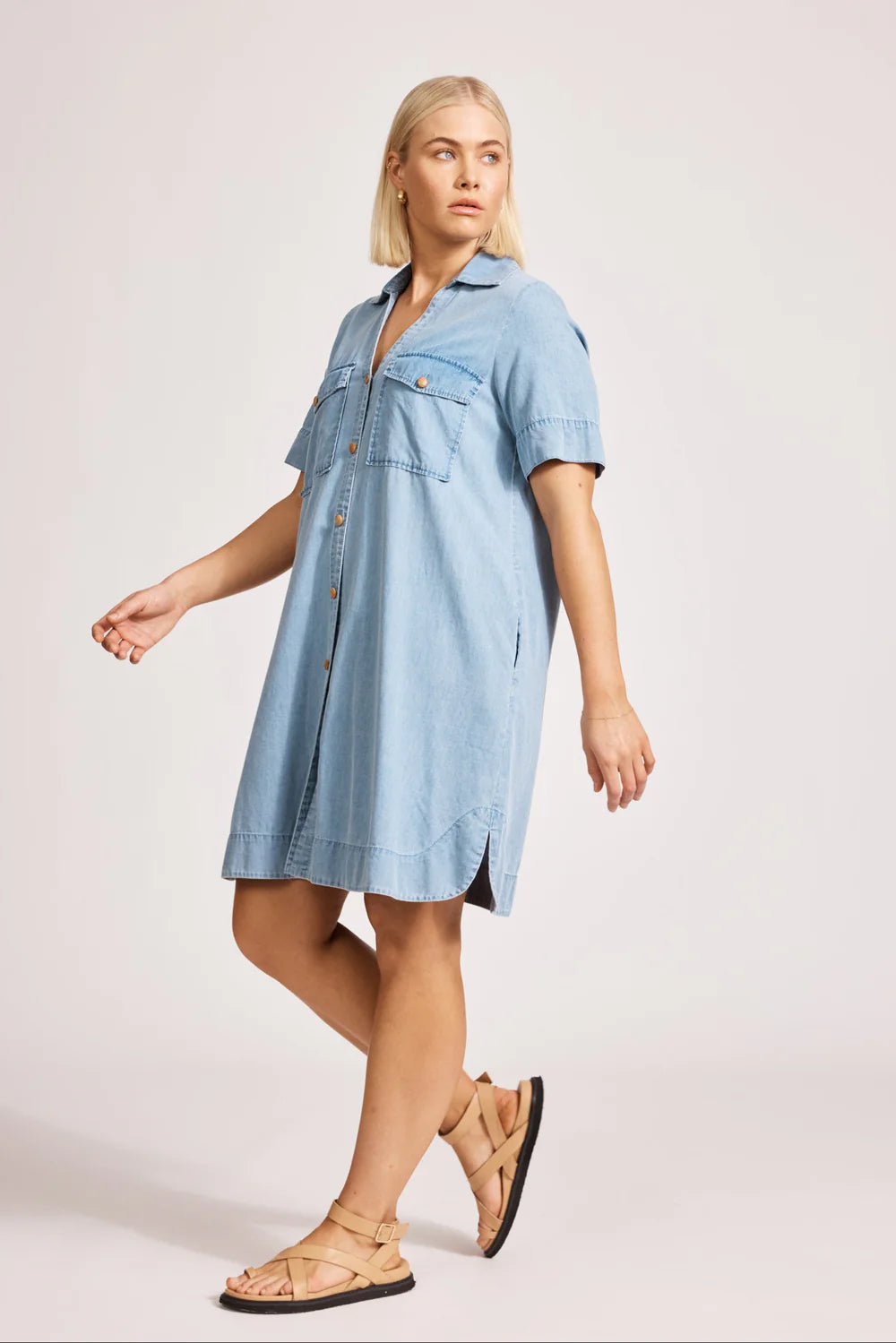 Eb & Ive Melenia Denim Shirt Dress
