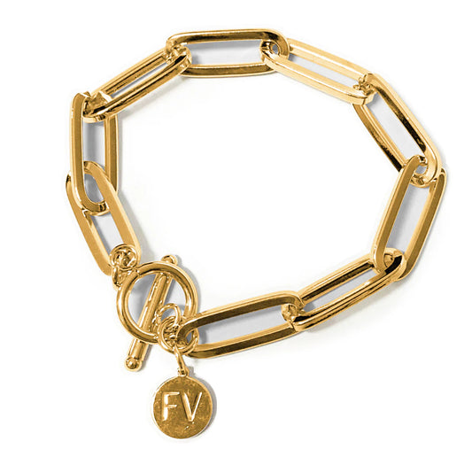 Fabuleux Steel Me Wide Link Paperclip FOB Bracelet