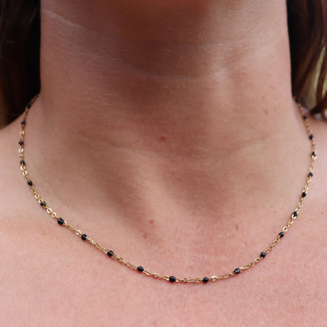Fabuleux Steel Me Boho Bead Necklace