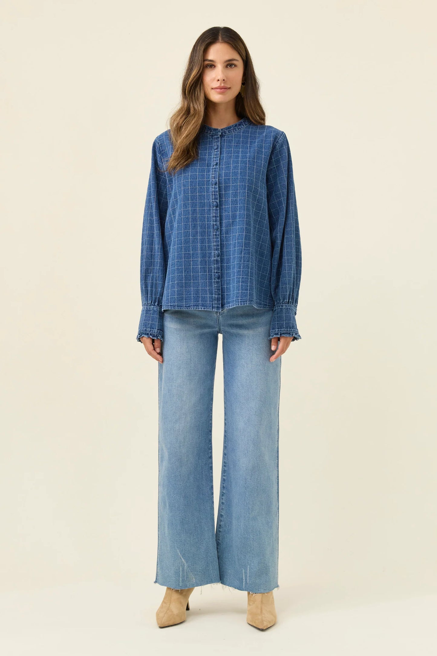 Isle Of Mine Sloane Denim Frill Shirt