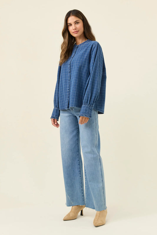 Isle Of Mine Sloane Denim Frill Shirt