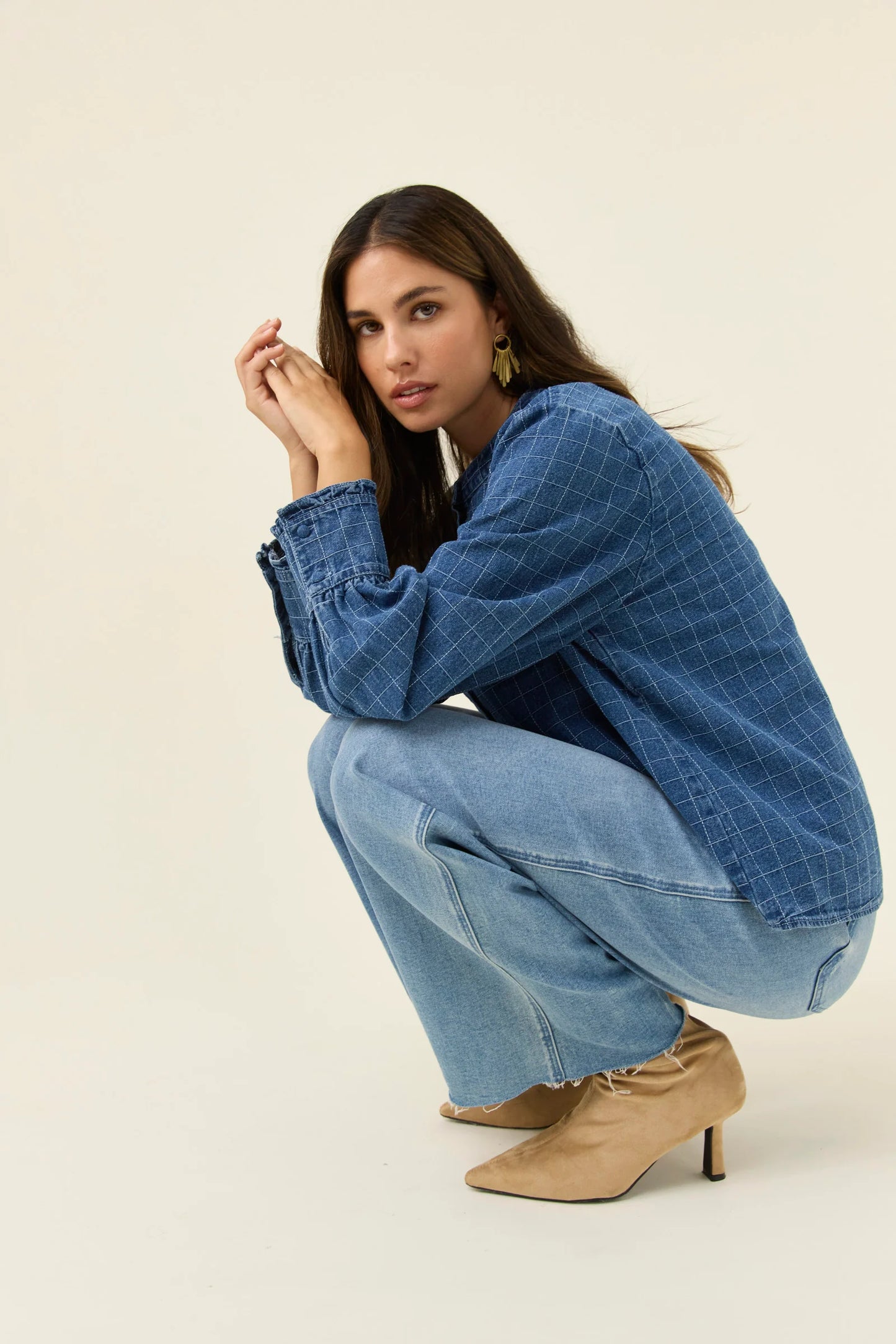 Isle Of Mine Sloane Denim Frill Shirt