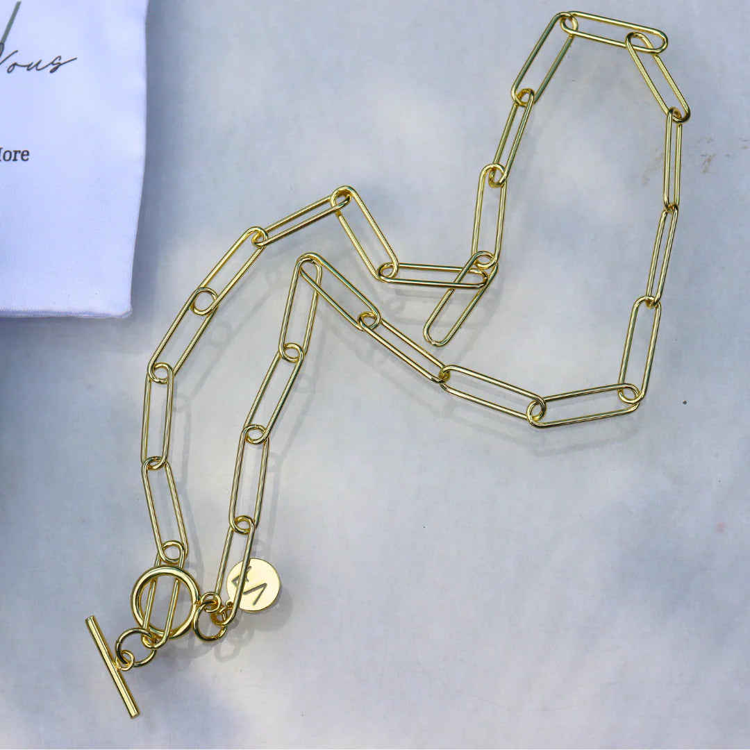 Fabuleux Vous Steel Me Paperclip Fob Necklace