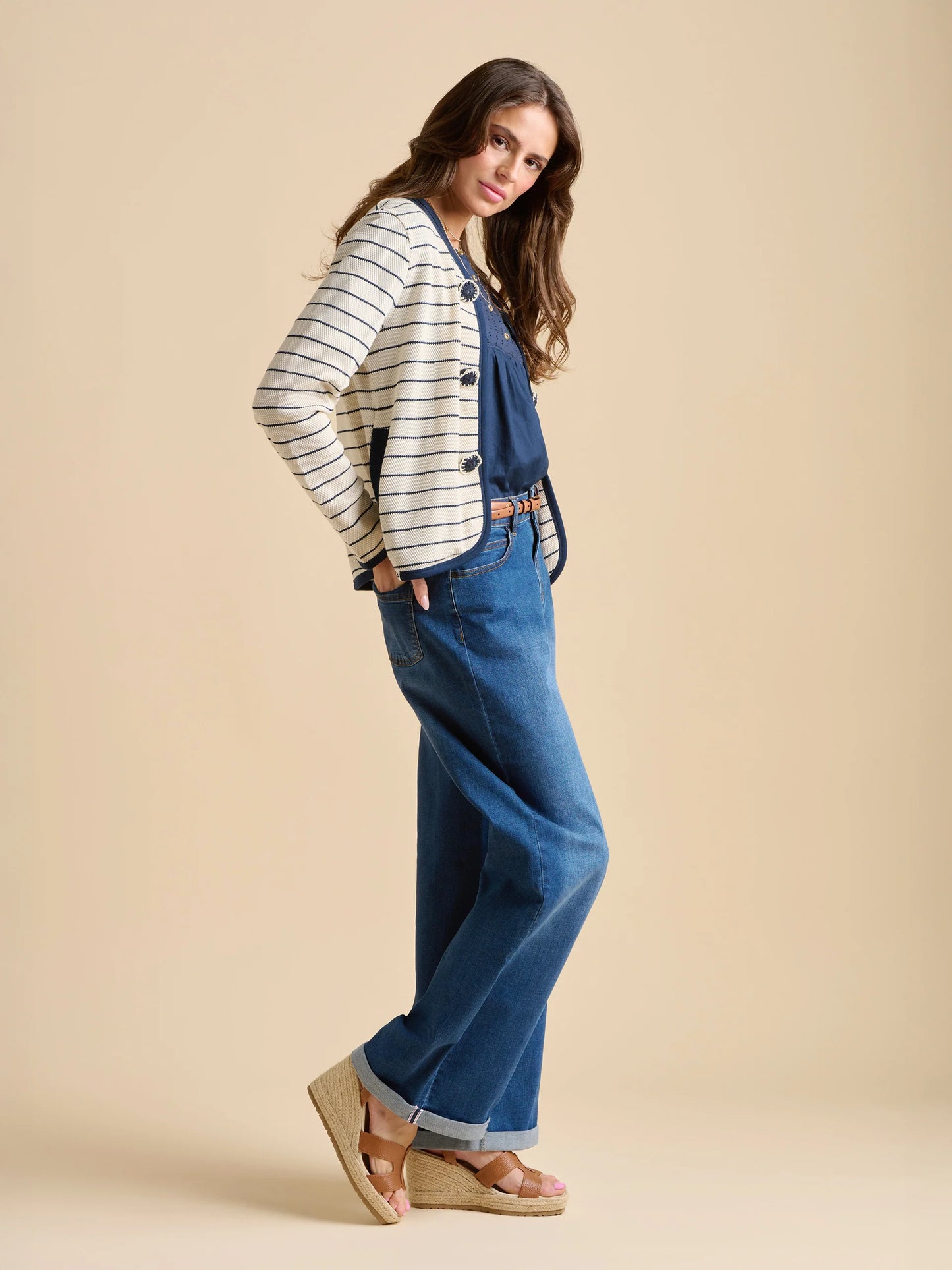 Brakeburn Breton Stripe Sweat Jacket