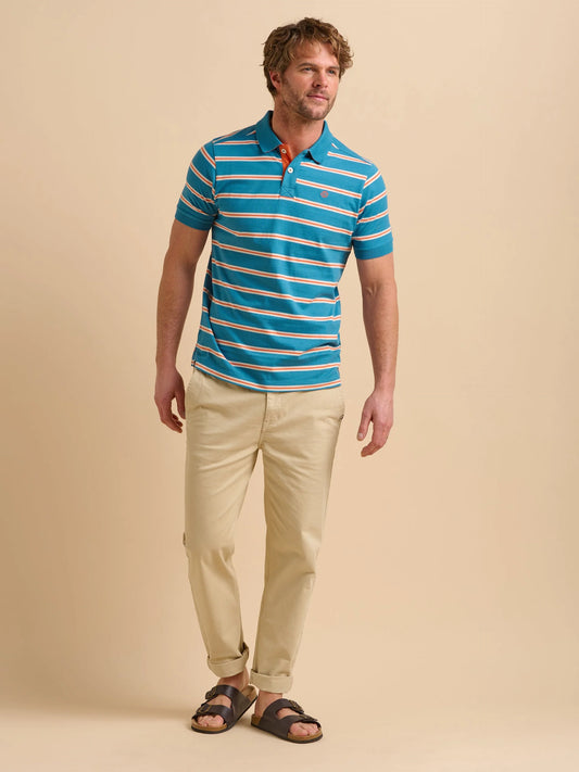 Brakeburn Blue Orange Stripe Polo