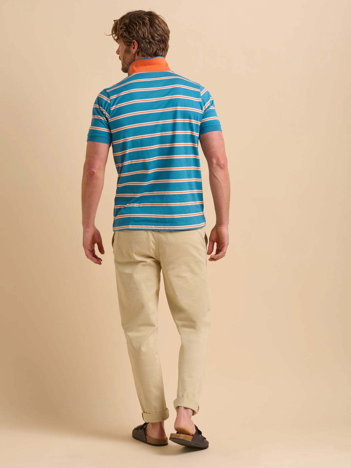 Brakeburn Blue Orange Stripe Polo