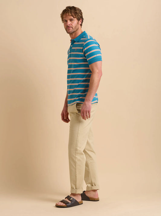 Brakeburn Blue Orange Stripe Polo