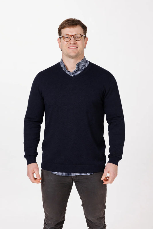 Lichfield V Neck Merino Knit Jersey