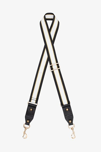 Antler Bag Strap/White & Gold Stripe