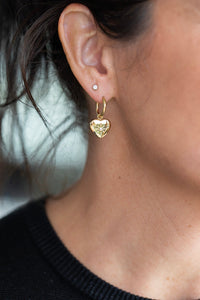 Antler Lustre Huggie Heart Earring