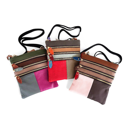 Autn Leather Cross Body Bag - Multi Coloured