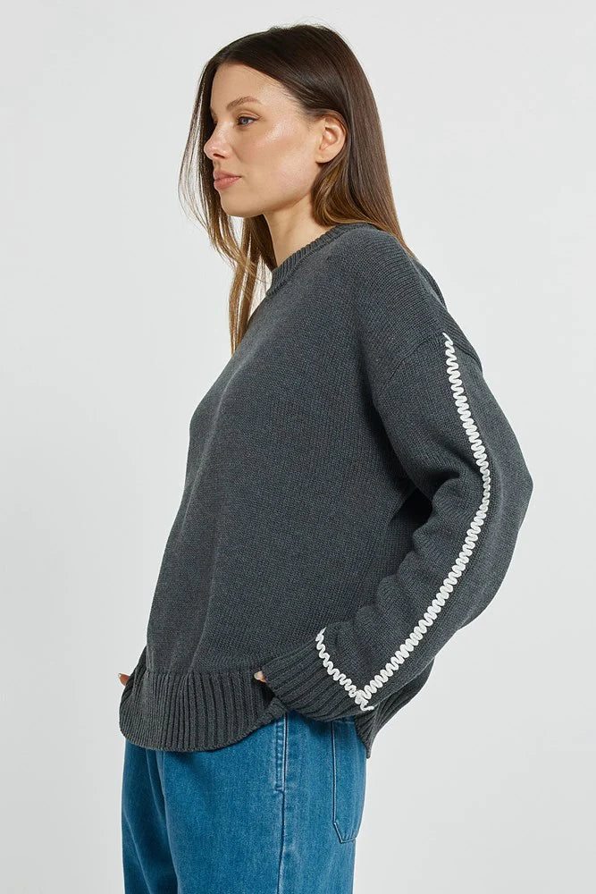 Betty Basics Contrast Stitch Sweater