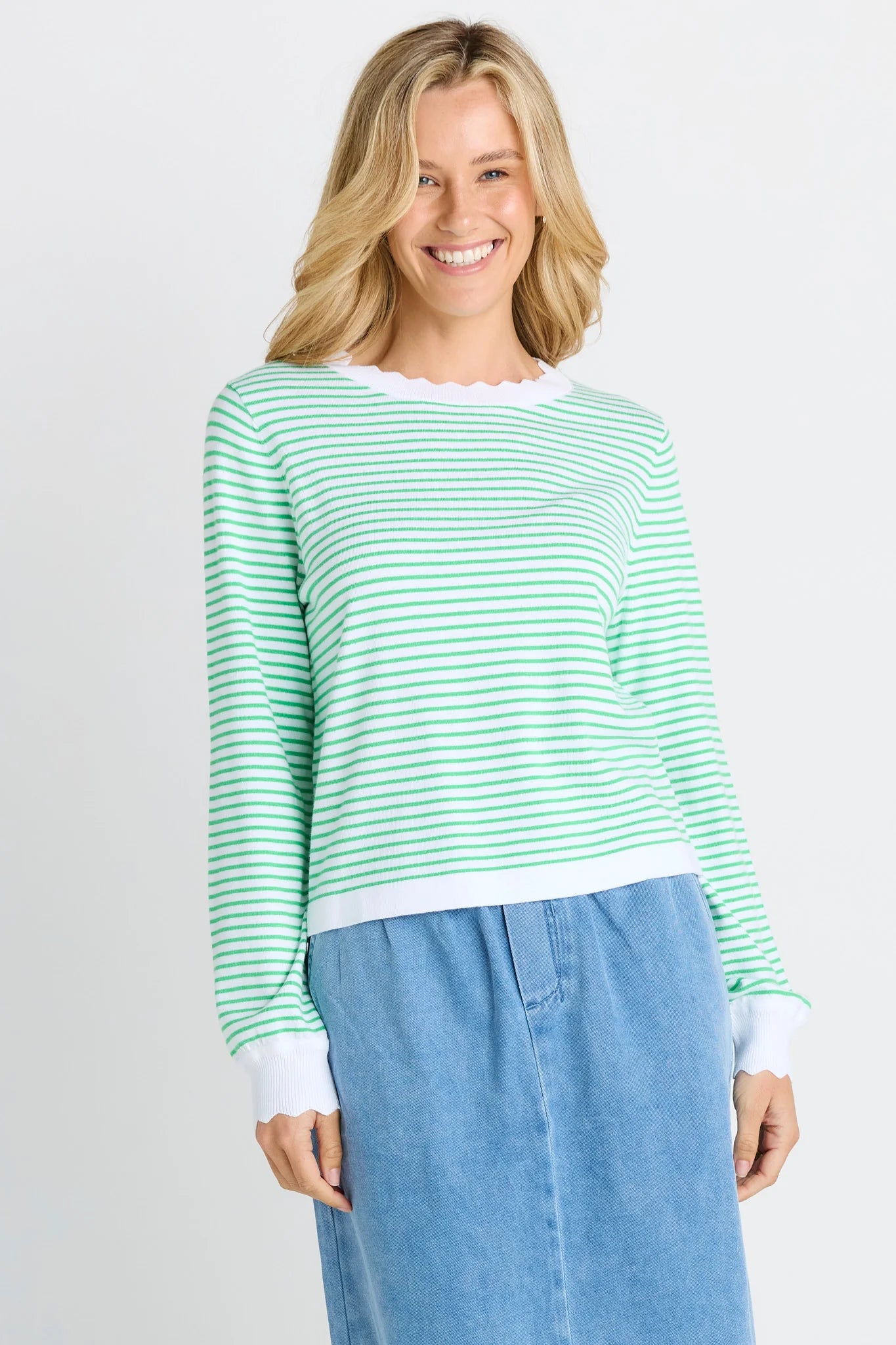 Betty Basics Scallop Knit Sweater