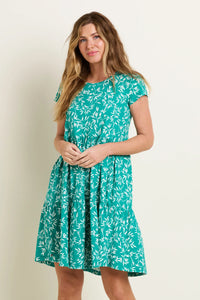 Brakeburn Bamboo Leaves Tiered Dress