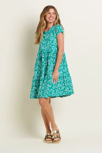 Brakeburn Bamboo Leaves Tiered Dress