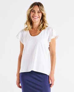 Betty Basics Magnolia Frill Sleeve Top