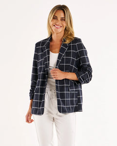 Betty Basics Check Jersey Blazer