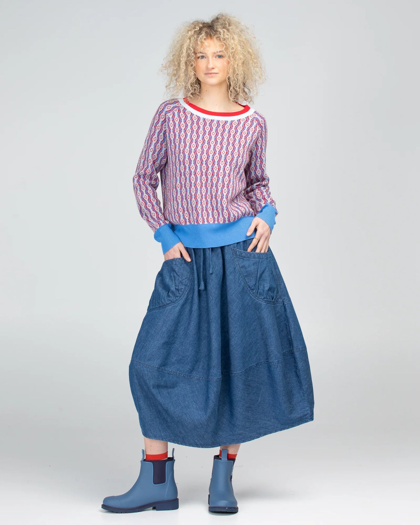 Boom Shankar Guru Denim Skirt
